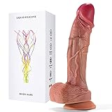 18CM Realistischer Dildo Dicker Fester Anal Dildo mit Stärkerem Saugnapf und Großen Hoden, Dildos aus Weichem Silikon für den G-Punkt, Sexspielzeug für Männer Frauen Paare (Fleischfarbe, 18CM)