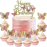 【Aplicaciones amplias】Los adornos de pastel son adecuados para decorar pasteles, magdalenas, helados, frutas, galletas, postres, etc., jugarán un papel importante en su fiesta de cumpleaños temática de Mariposas, ¡haciendo que su fiesta sea más interesante!