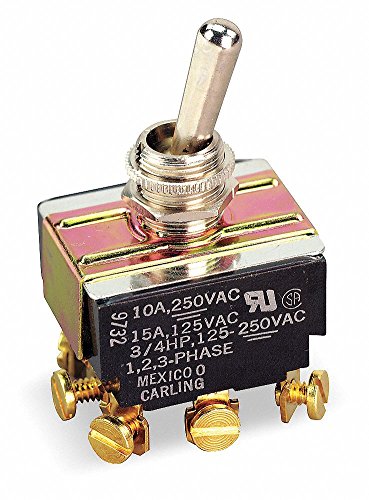 Carling Technologies Toggle Switch, Number of Connections: 9, Switch Function: On/Off/On