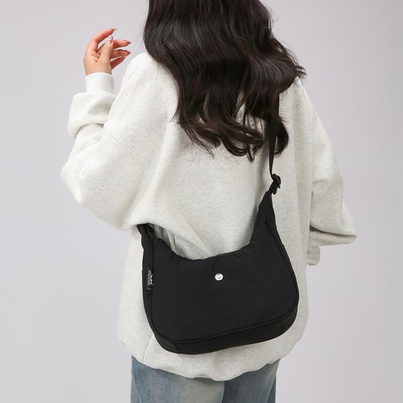 Nylon Crossbody Bag for Women Waterproof Dumpling Purse Casual Shoulder Bag Trendy Hobo Handbag 2025 Lightweight Tote2