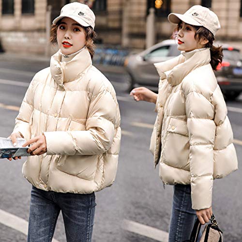 Doudoune femme contre le froid veste courte légère avec col montant beige L