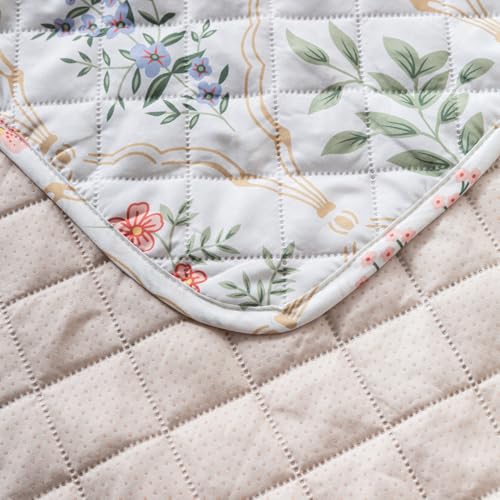 Image of House of Quirk 'Mughal Series' Printed Quilted Sofa Cover for 1 /2 /3 /4 Seater - Anti-Slip, Washable Couch Protector Slipcover (Backrest, Baghe Bahar, 50x70 cm)