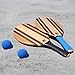 Frescobol Paddle Ball Set (Beach Stripes) - Comes with 2 Paddles, 2 Balls & Canvas Drawstring Bag