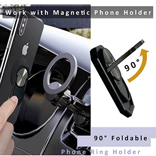 2 Pack Phone Ring Grip Holder Finger For Hand, Meroqeel Iphone Grips Kickstand For Back Of Cell Phone Case, Removable Phone Rings Stand With Wireless Charging Compatible - Black #TOP4