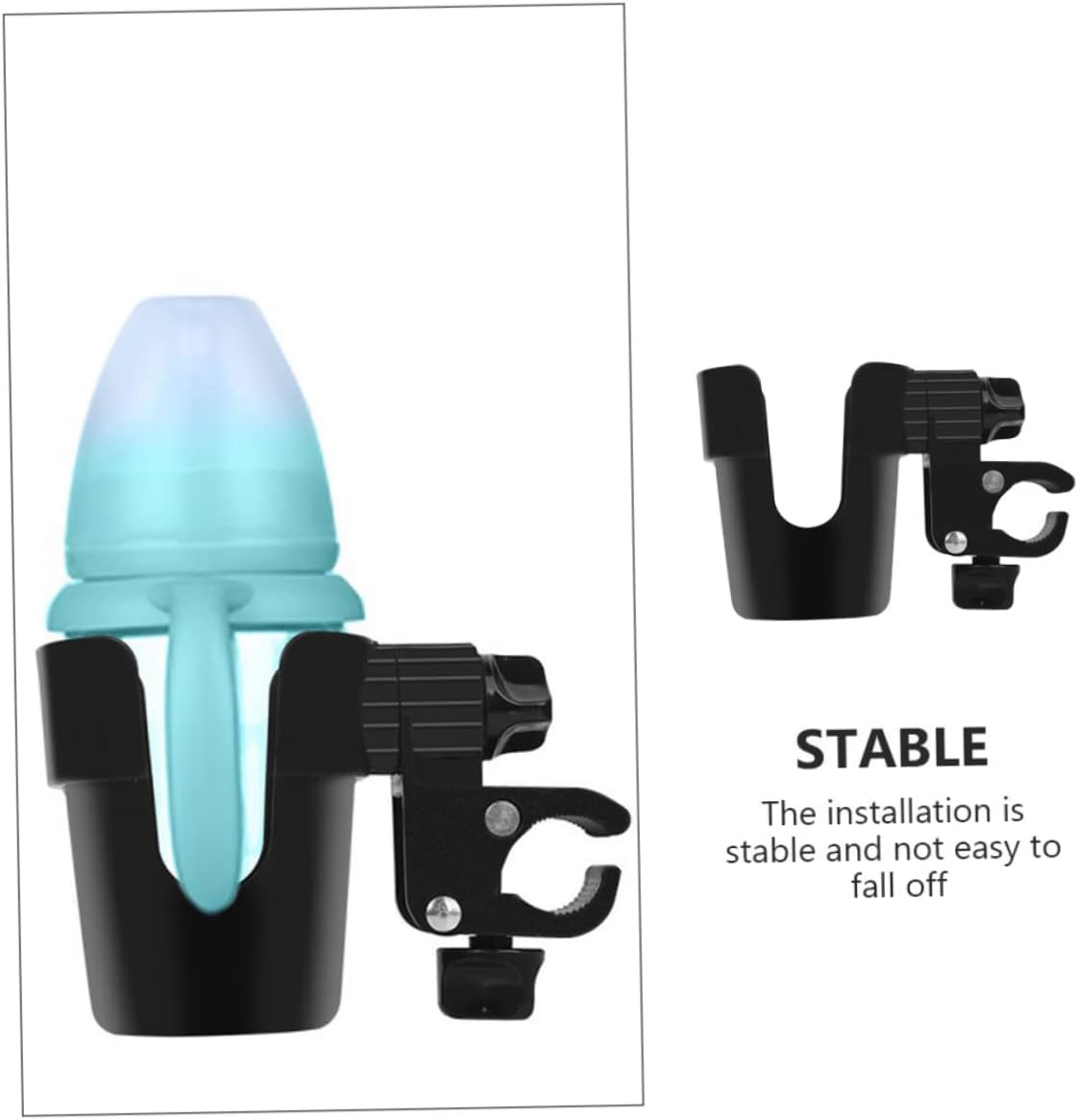 2pcs Stroller Bottle Holder Holder for Bike Pushchair and Mic Stand Easy to Install Compact Design for Various Container