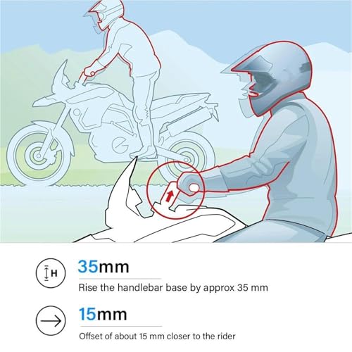 Abrazadera elevadora manillar motocicleta para evitar dolor de espalda 3