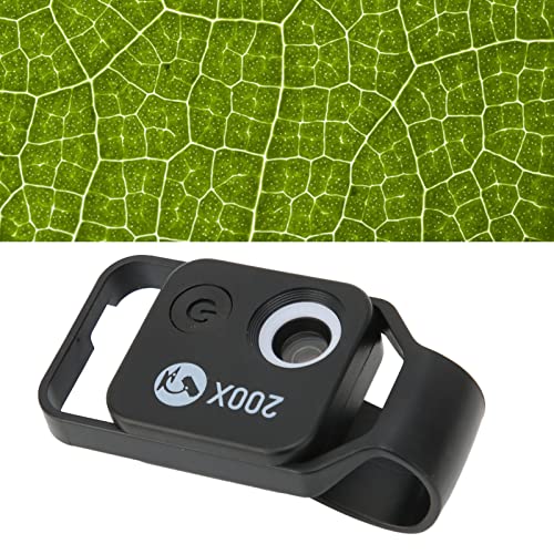 Image of Phone Microscope with CPL Lens /LED Light, 200X Pocket Microscope with Universal Phone Clip, Portable Microscope Phone Camera for Outdoor Photography