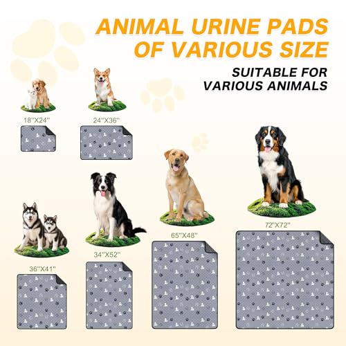 Image of Washable Pee Pads for Dogs, 2 Pack Reusable Puppy Pads, Waterproof Pet Pee Pads for Dog Potty Training, Extra Large Dog Pee Pads for Crate, Playpen, and Whelping, Durable and Absorbent, Gray 36 inchx36 inch