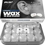 Peace&Quiet PQ Wax Ear Plugs for Sleeping, Swimming - 15 Soft Noise Cancelling Silicone Gel Wax Earplugs for Sleep and Swimmers, Ear Protection with Sound Blocking Level of 32 Db, (15-Pillows)