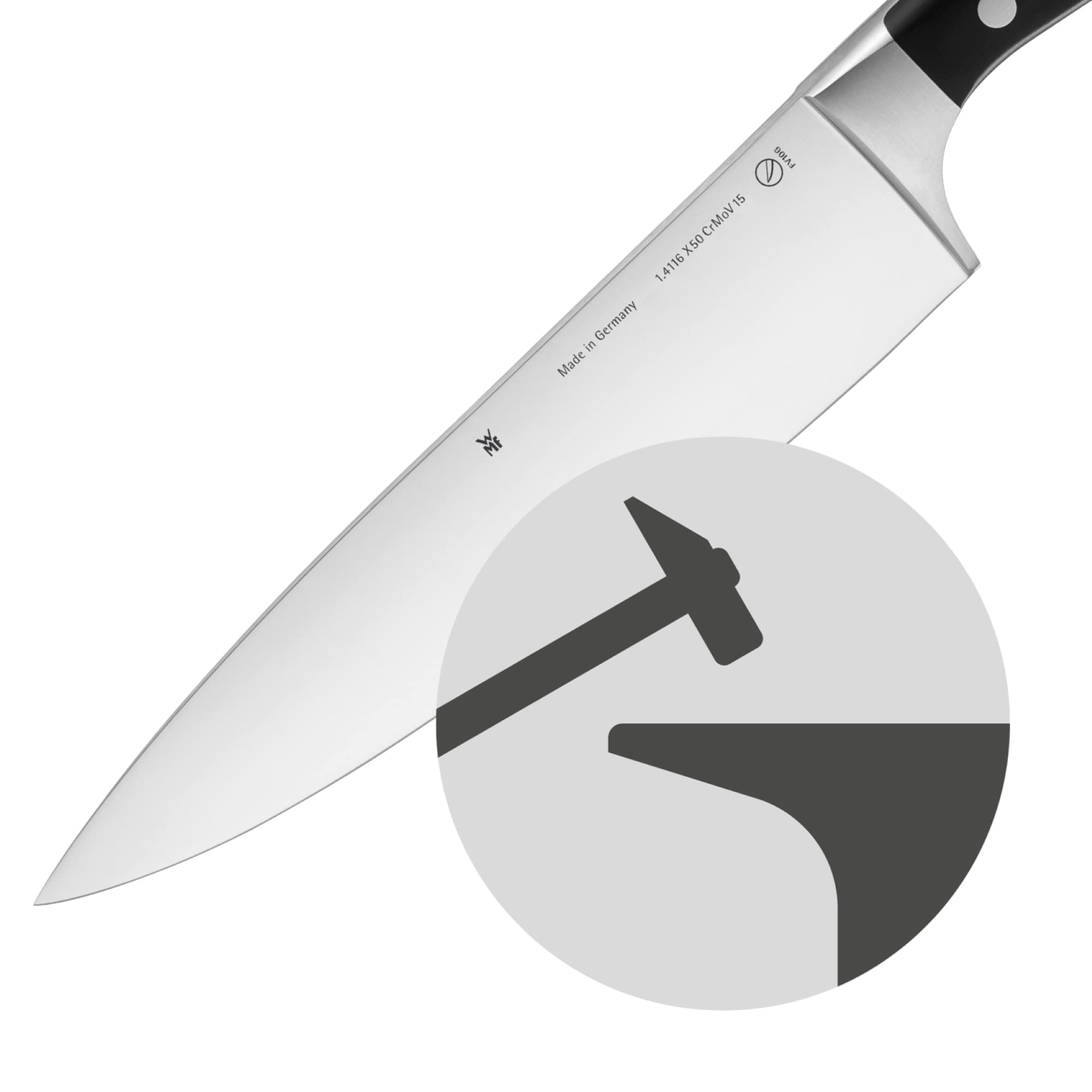 WMF Spitzenklasse Plus Messerset 3teilig, Made in Germany, 3 Messer geschmiedet, Küchenmesser Set, Spezialklingenstahl