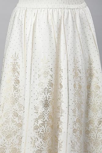 Image of Aurelia Women Polyester Printed Strechable Maxi Skirt | Ankle Length Skirt