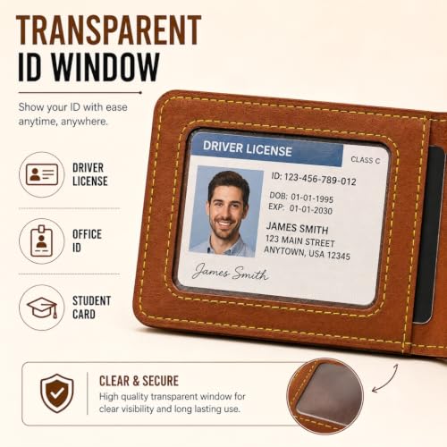 Image of Customized Wallet for Men with Personalized Message Engraved Inside | Custom Engraving | Personalized Gift for Husband, Boyfriend, Brother & Father | Birthday & Anniversary
