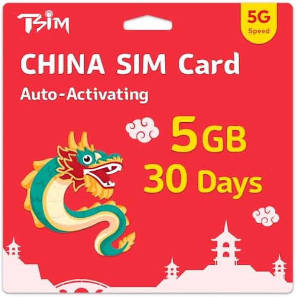 Chińska karta SIM | 5 GB Super Economy Plan uzupełniania! Automatyczna aktywacja z 30 dniami ważności | prędkość 5G/4G | Hotspot | Tylko dane, brak numeru telefonu