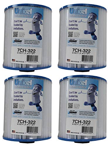 Unicel 7CH-322 32 Square Foot Media Replacement Hot Tub Spa Filter Cartridge with 275 Pleats (4 Pack)