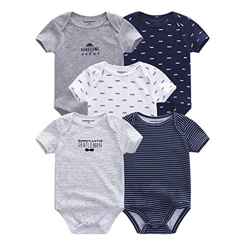 Image of Kiddiezoom Unisex Baby 5-Pack Short-Sleeve Bodysuit