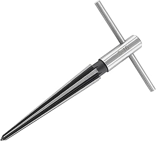 3/16"-5/8" (5-16mm) T Handle Tapered Reamer, 6 Fluted Chamfer Reaming Tool, Guitar Bridge Pin Hole Handle Tapered Reamers Woodworker Luthier Tool