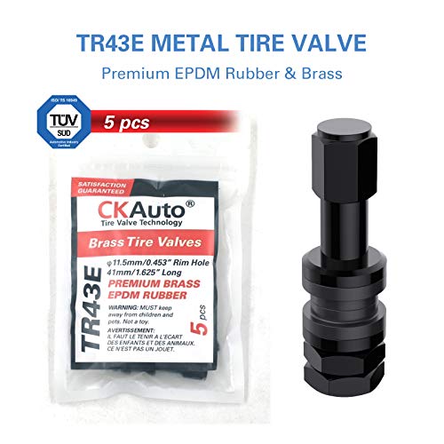 Ckauto 5 Pcs Vs43/Tr43E Tubeless Metal Clamp-In Valve Stems, Black Finish #TOP1