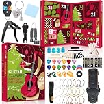 Guitar Advent Calendar Adult Teens, 24 Days Christmas Countdown Calendar with Gutiar Picks Capo, Tuner, Strings & Accessories Countdown Gifts for Guitar Player Family Friends