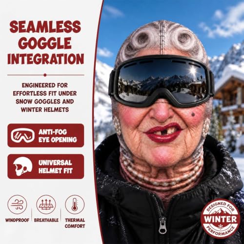 Funny Ski Mask for Men Women, 3D Printed Realistic Old Man Face Balaclava - image 3
