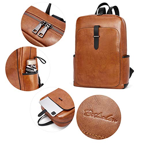 BOSTANTEN Leren rugzak voor dames, schoolrugzak, 14 inch laptoprugzak, dagrugzak, casual rugzak, dagrugzak - Image 5