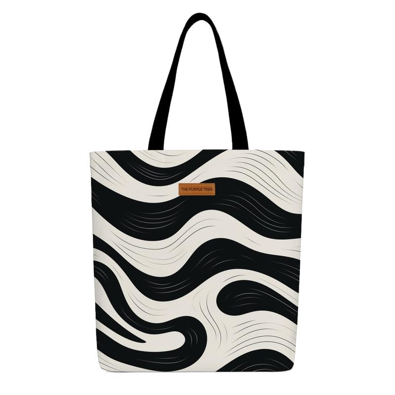 Image of The Purple Tree Eco-Friendly Canvas Tote Bag, Sustainable, Reusable Shopping, Beach, Travel or Everyday Tote, Wide Tote Bag