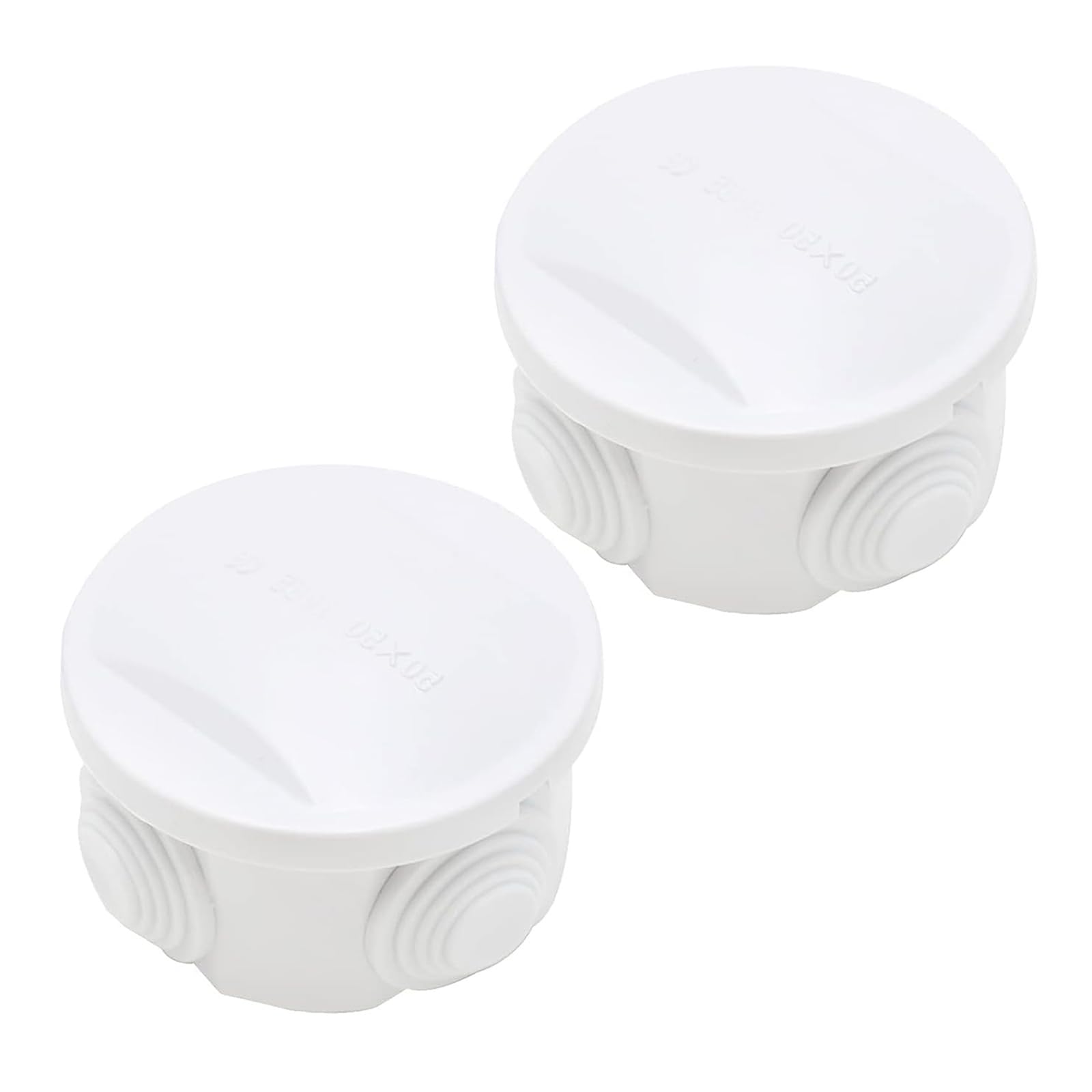 Unifizz 2Pcs IP65 Junction Box 50x50mm ABS Waterproof Junction Box Dustproof Indoor Outdoor Box Cable Connection Protective Enclosure Open Hole with Rubber Plug