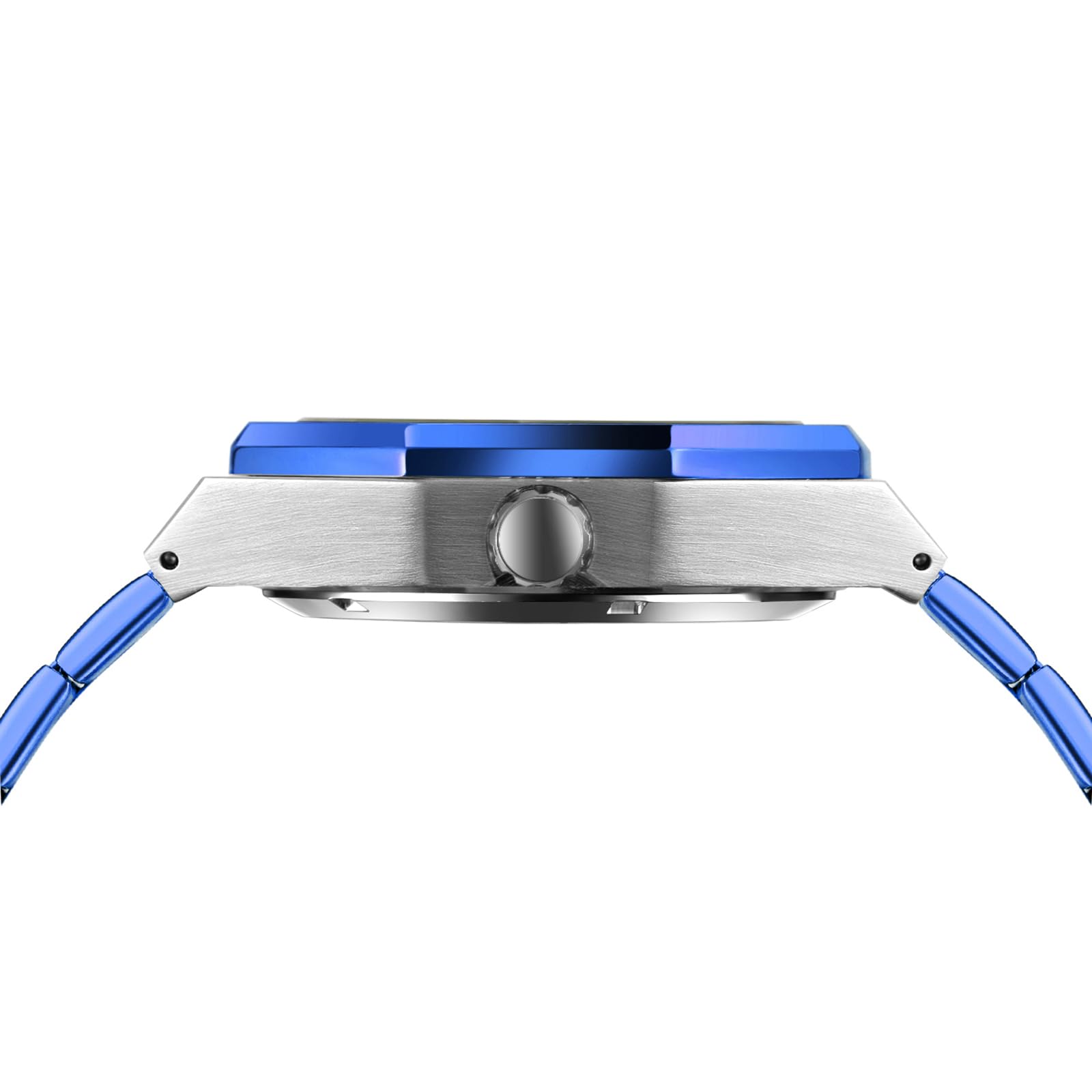 Mechanische Herrenuhr, selbstaufziehende Armbanduhr für Herren, achteckiges Gehäuse, Edelstahlband, Skelett-Design, Uhren