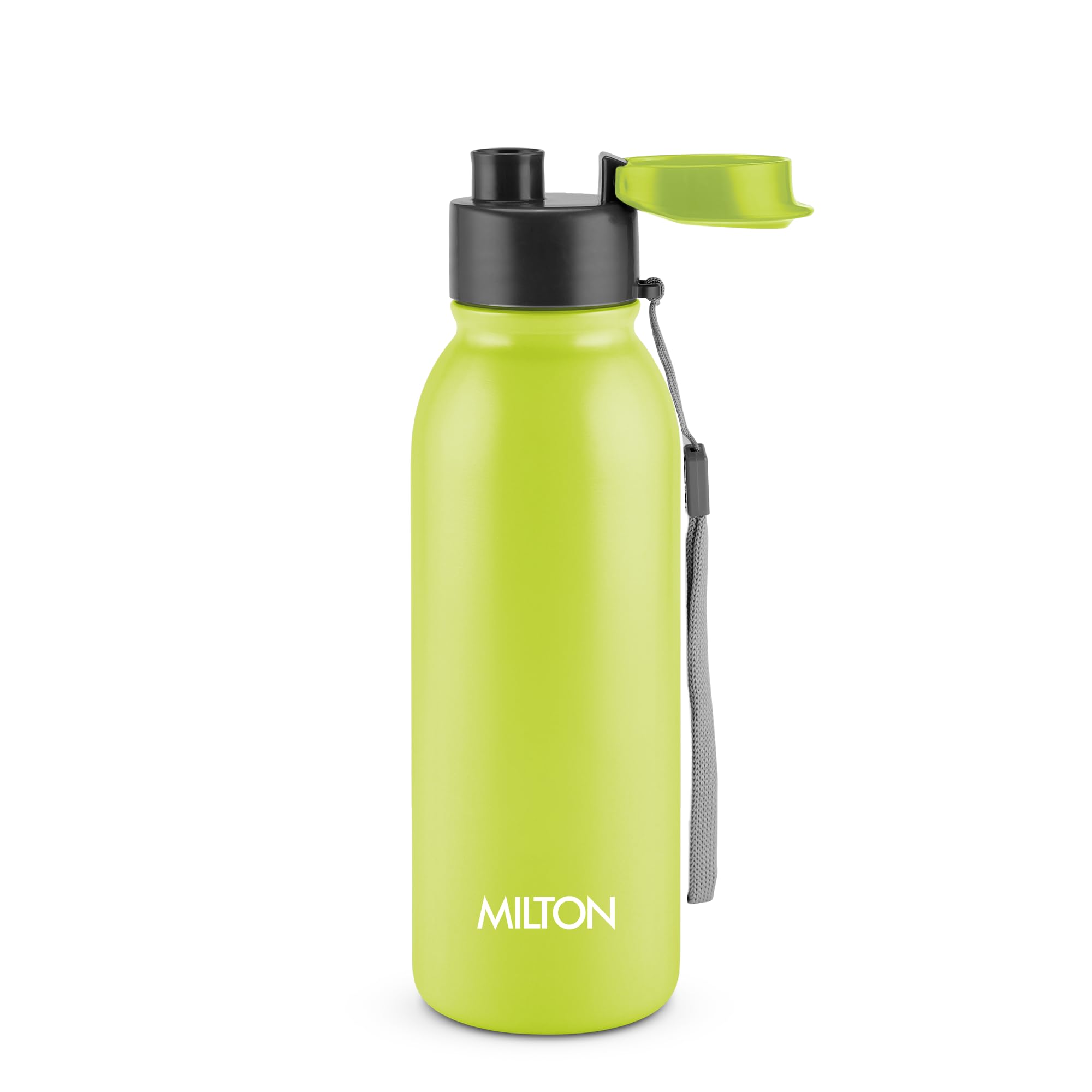 MILTON Caper 750 Stainless Steel Water Bottle 670 ml, Single Walled, ISI Certified I Leak Proof Lid, Rust Proof I for School, Office, Gym I Neon Green