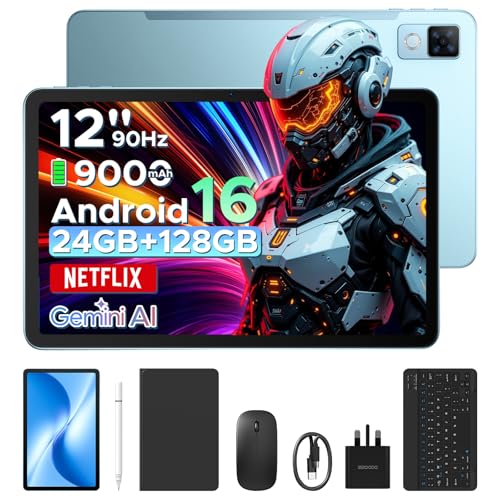 DOOGEE U12 Android 16 tablet, 12 inch FHD+(2000x1200) 90Hz Large