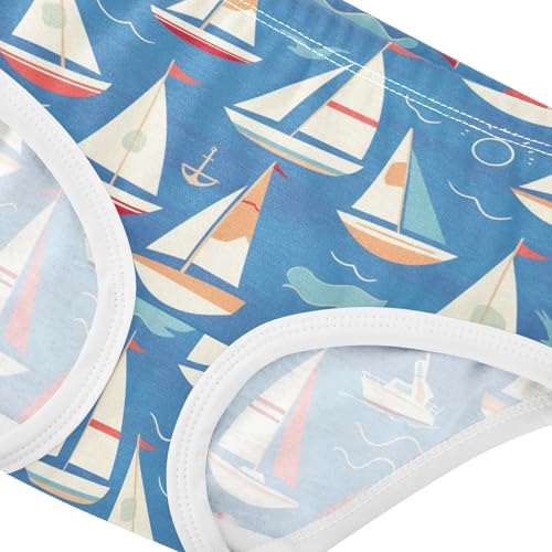Boats Anchor Girls' Underwear Cotton Wave Girls Briefs Soft Toddler Underwear 2T4