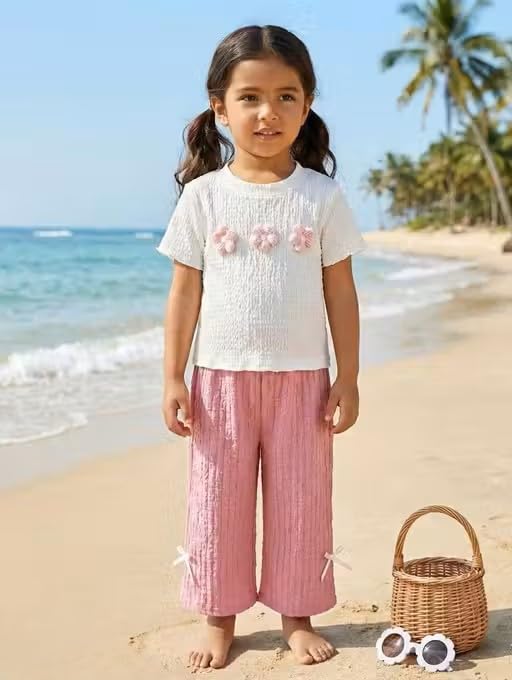 Image of Summer Cotton dress for kids and childs|| dress|A,Pink crape