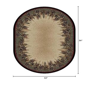 Mayberry Rugs Rustic Lodge Mount Le Conte Area Rug, 5'3" x 7'3" Oval Mayberry Rugs Rustic Lodge Mount Le Conte Area Rug 53 x 73 Oval