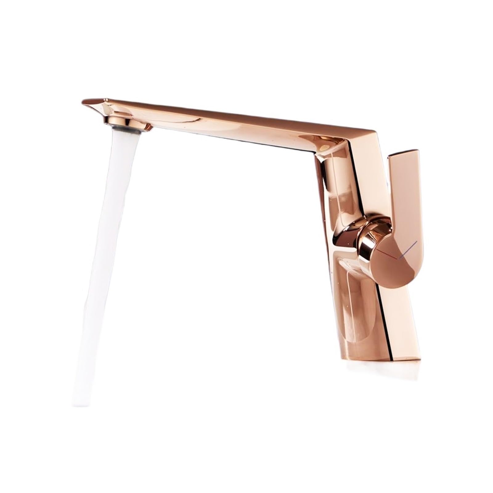 WIQUYBML Kitchen Tap, Basin Faucet Chrome Bathroom Sink Faucet, Single Handle Hole Taps Hot Cold Mixer Tap Crane(Rose Gold)
