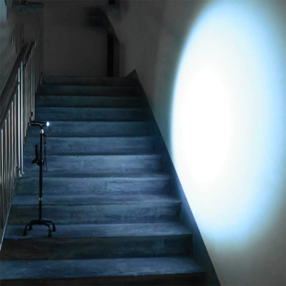 Bastón Plegable Ligero, Mango de Masaje Esmerilado con luz LED, Fuerte Capacidad de Carga con Mango ergonómico de Madera Muletas
