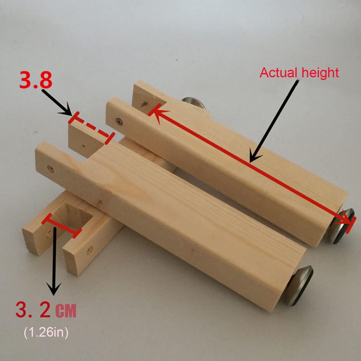 Confezione da 4 Piedini per mobili Regolabili, Piedini di Supporto per Rete a doghe per Divano Letto, Gambe per mobili in Legno massello, Piedini per armadietti, Piedini per mobili, Gambe per Tavolo