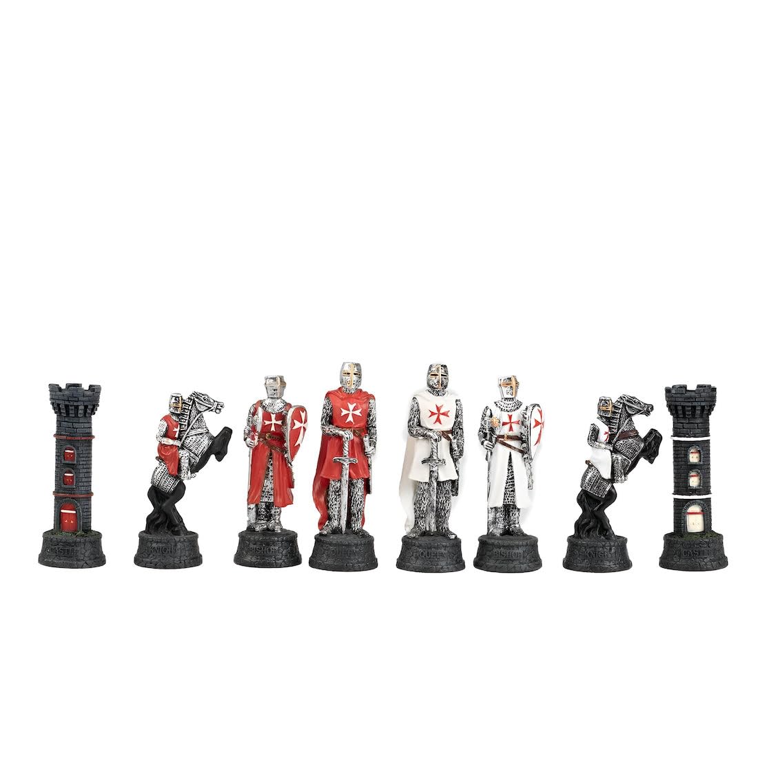 Set Templars + boîte à chessboard en cuir + set de checker