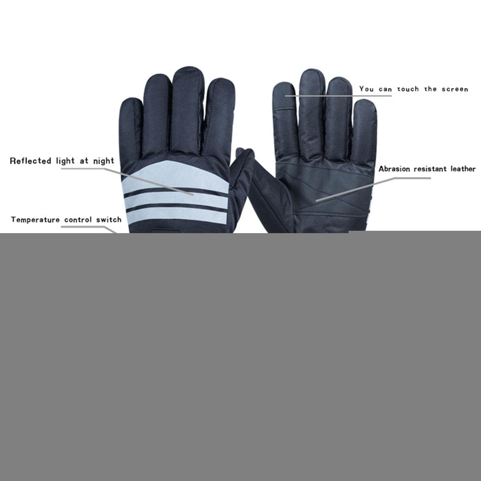 Keptfeet 2 Guanti riscaldati USB - Guanti riscaldati elettrici | Impermeabili Ricaricabili - Guanti Invernali Impermeabili con per Equitazione Escursionismo Sci Moto
