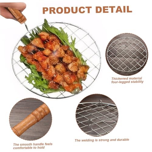 Accesorio de barbacoa con mango de madera de alta resistencia térmica 3