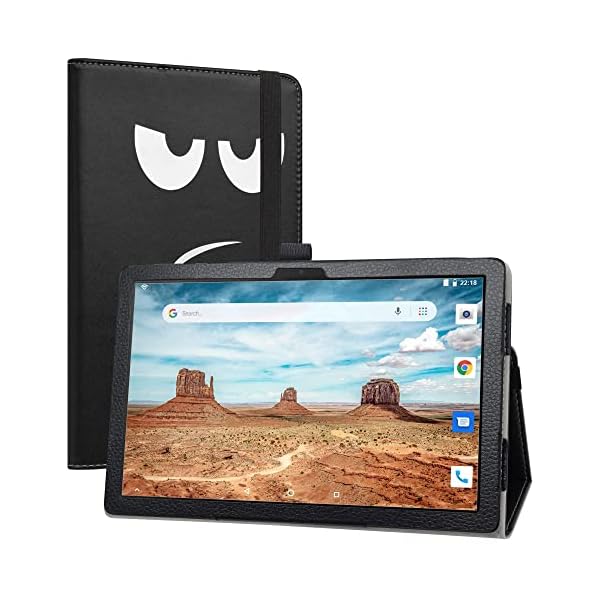 Labanem A Schutzhülle mit Alcatel 3T, Slim Fit, PU-Leder, schmal, faltbar, für Alcatel 3T 10 8094X 4G Tablet (Nicht kompatibel mit Alcatel 3T 10 8088X) – Don't Touch