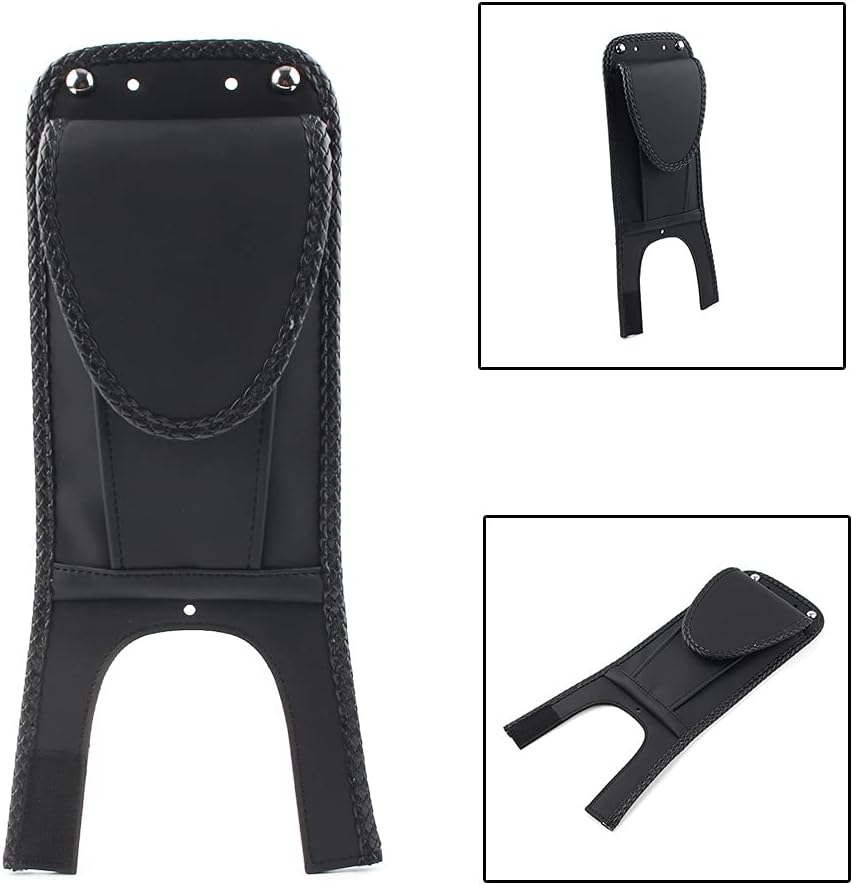 Zhisheng Motorcycle Tank Cover Bag, Black Motorcycle Gas Tank Bib Cover Panel Pad Bib Bra With Pouch Replacement for Harley Davidson for Softail Fat Boy FXST FXSTB FLST