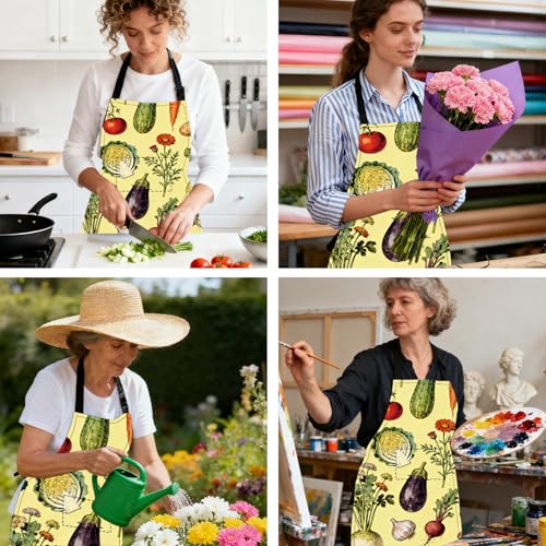 Image of Nuxovilar Cute Cooking Kitchen Apron, 26.77 * 30.7 Inches, Essential for Kitchen Cooking, Baking, Festive Gatherings