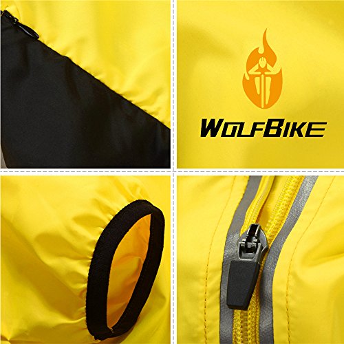 WOLFBIKE Cycling Jacket Jersey Long Sleeve Wind Coat, Color: Yellow, Size: L