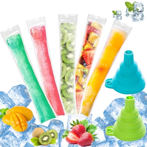 Scettar 200 Pezzi Sacchetti per Ghiaccioli con 2 Imbuto, Sacchetti per muffe Ice Popsicle, Sacchetto per Ghiaccioli Senza BPA Sacchetti per Popsicle per yogurt, caramelle rock, gelato party Scettar 200 Pezzi Sacchetti per Ghiaccioli con 2 Imbuto, Sacchetti per muffe Ice Popsicle, Sacchetto per Ghiaccioli Senza BPA Sacchetti per Popsicle per yogurt, caramelle rock, gelato party