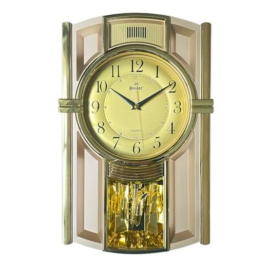 Melodies in Motion Rotating Pendulum Wall Clock, Every Hour Strike, Battery Operated - Decorative Wall Decor for Living Room, Home, Office