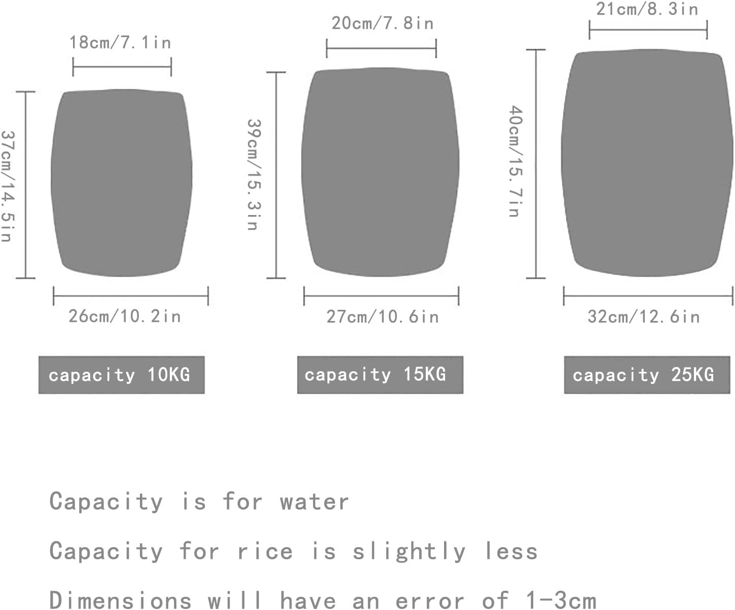 ELEFOCUS Large Ceramic Rice Cylinder With Lid Ceramic Food Storage Ceramic Jar For Rice Rice Dispenser Ceramic Rice Bucket(A,Capacity 10KG)