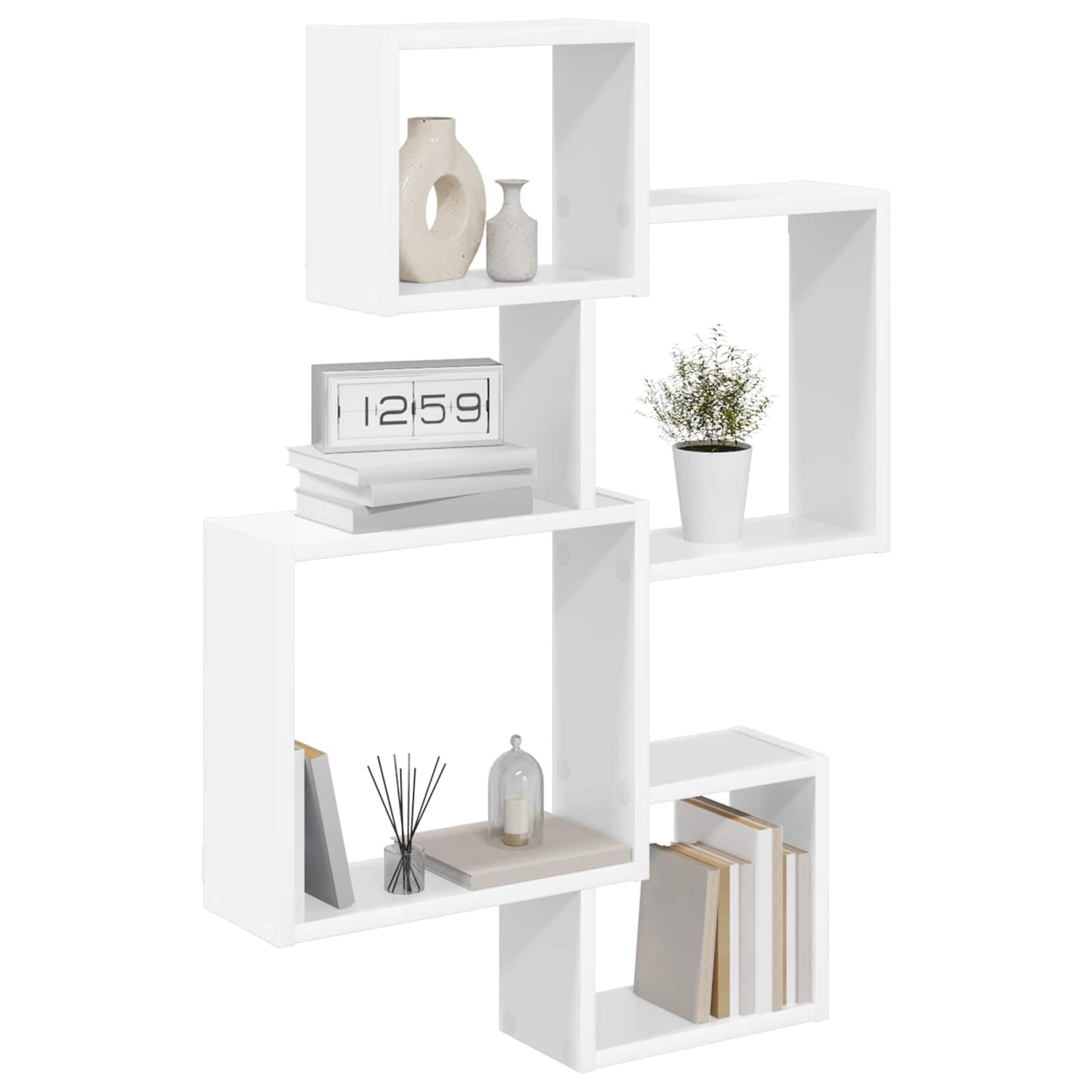 vidaXL Mensole Cubo da Parete A parete Bianco 64 x 13,5 x 91,5 cm