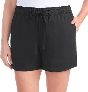 Hilary Radley Womens Lightweight Pull-on Tencel Short US, Alpha, Medium, Regular, Regular, Black