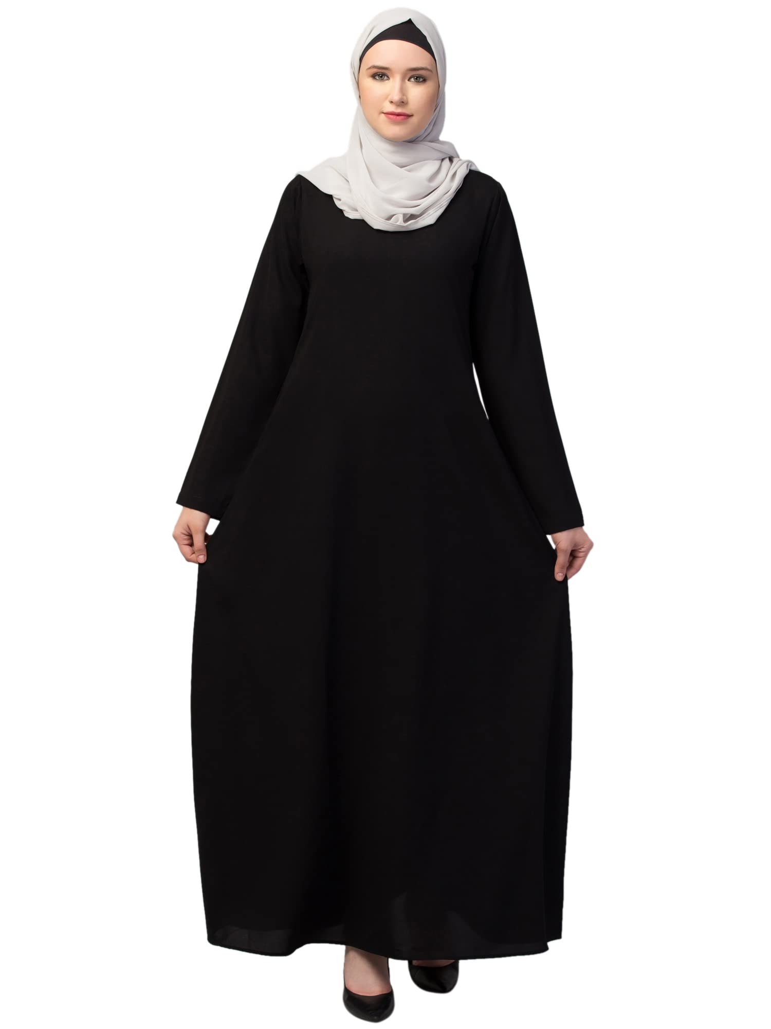 Muslim Closet� Women's Inner Abaya Dress With Side Pocket Made with Nida Matte Fabric