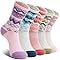 EBMORE Womens Merino Wool Socks Thermal Warm Winter Hiking Walking Stocking Fillers Women Boot Crew Cushion Work Gift Socks 5 Pairs(Pink/Red/Green/Purple/Blue,L)