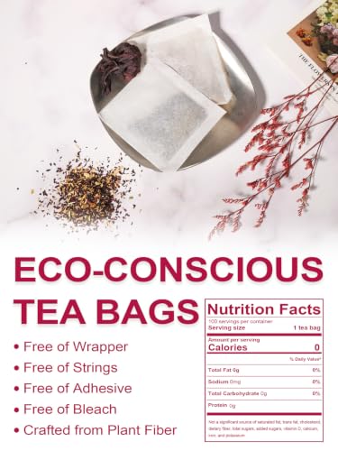 Image of TeeLux Raspberry Hibiscus Tea Bags, Tart & Sweet Notes, Caffeine Free 100ct | Tart Hibiscus Blend with Sweet Licorice, Lemongrass, Rosehips & Natural Raspberry Flavor, Juicy Berry Notes, Hot or Iced